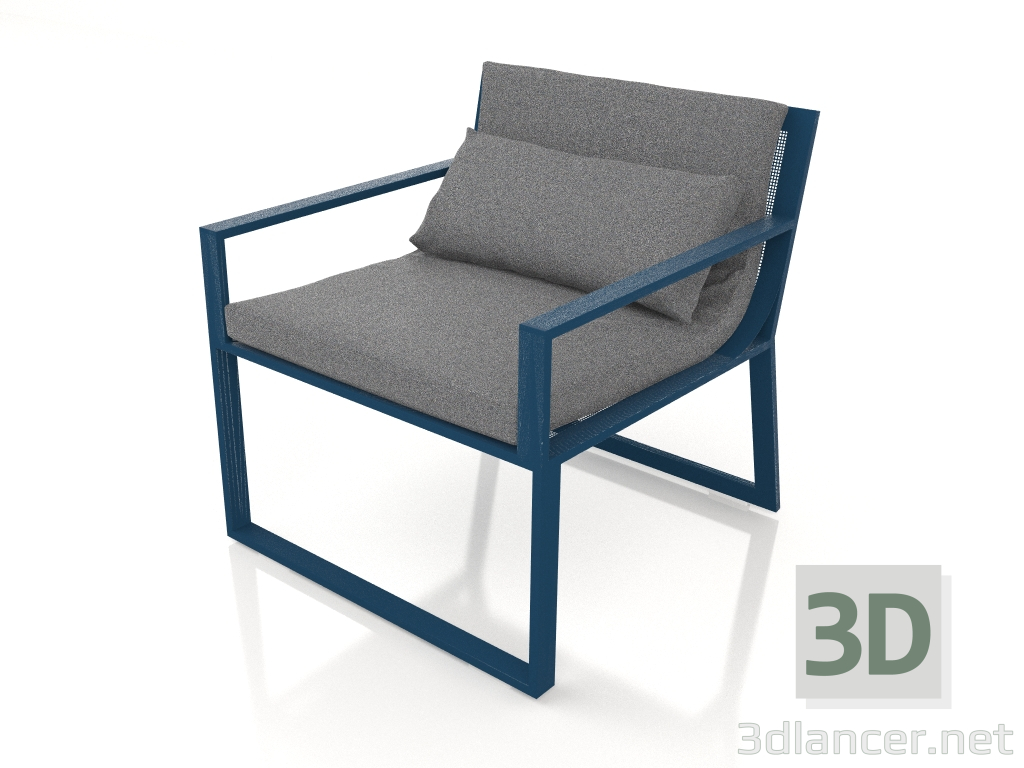 modèle 3D Fauteuil club (Gris bleu) - preview