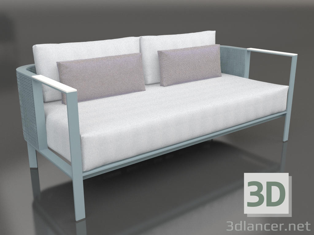 3d model 2-seater sofa (Blue gray) - preview