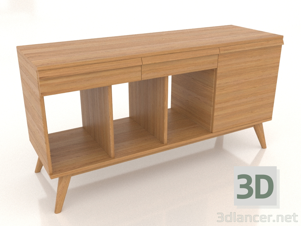 3d model Universal cabinet for vinyl player 1300 mm (natural oak) - preview