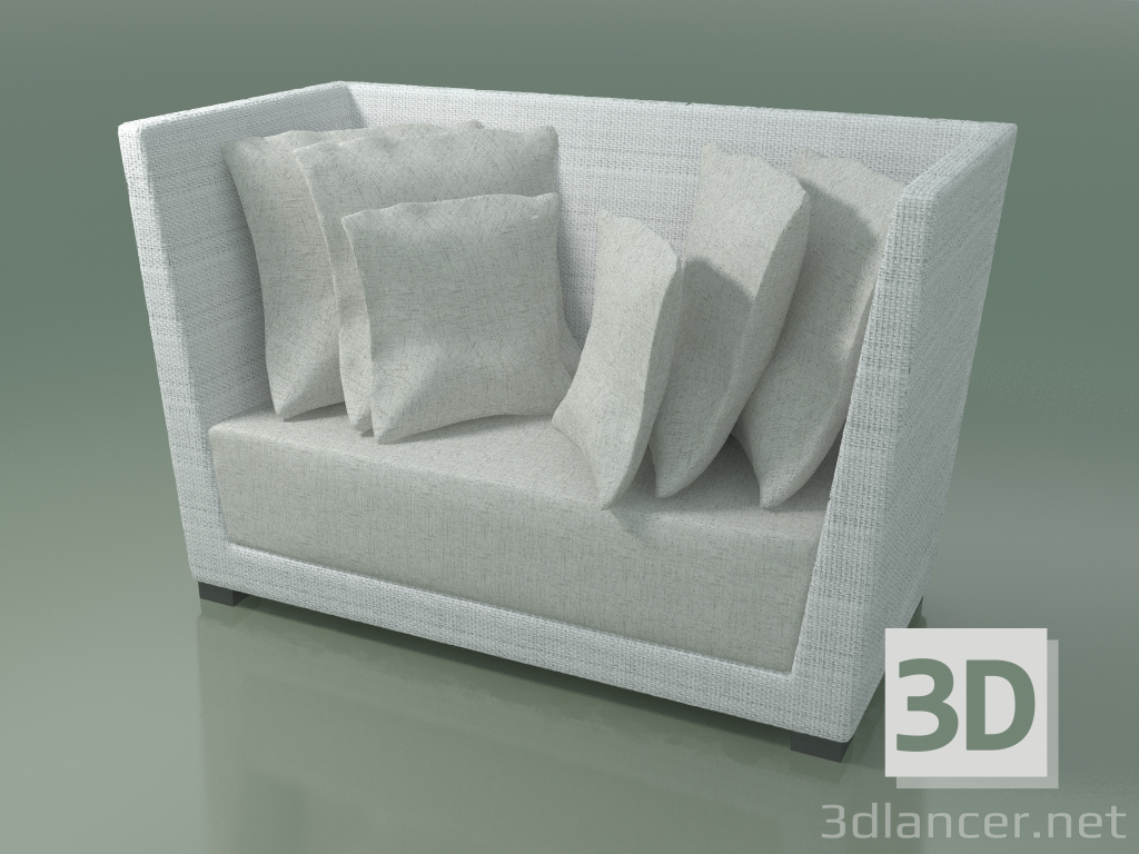 3d model Silla para dos con respaldo alto de polietileno tejido In-Out blanco-gris (502) - vista previa