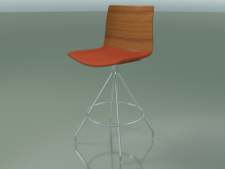 Tabouret de bar 0306 (avec coussin d'assise, effet teck)