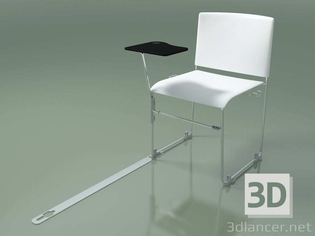 3d model Silla apilable con accesorios 6600 (polipropileno blanco, CRO) - vista previa