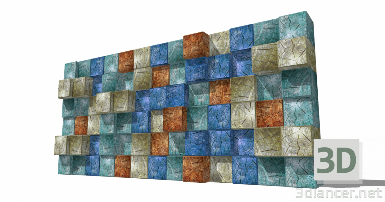 3d Wall mural 001 model buy - render