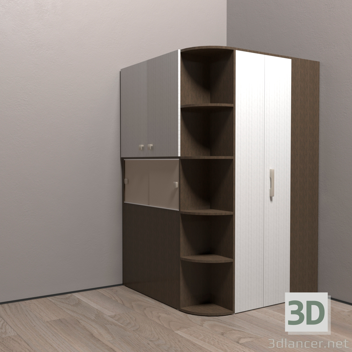 3d model wardrobe - preview