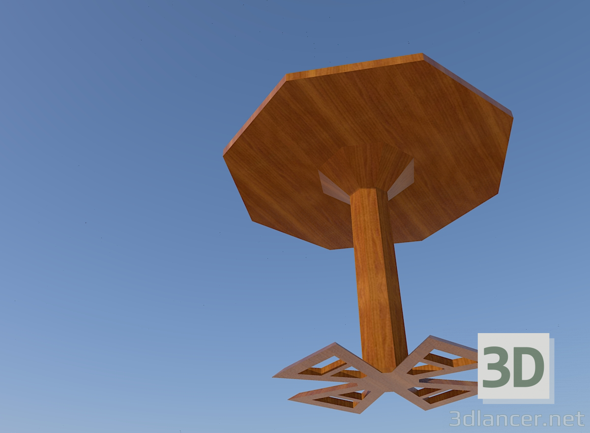 Modelo 3d Mesa octogonal - preview