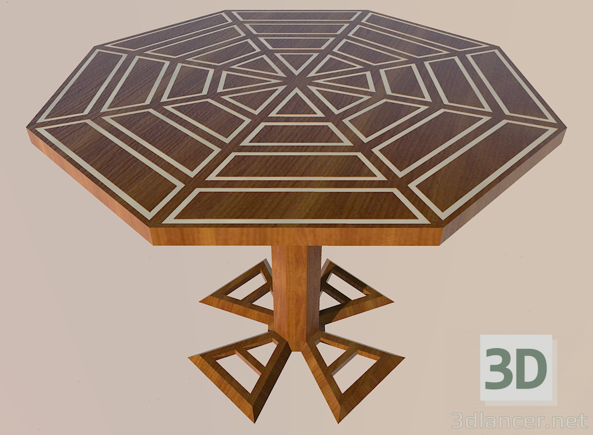 Modelo 3d Mesa octogonal - preview