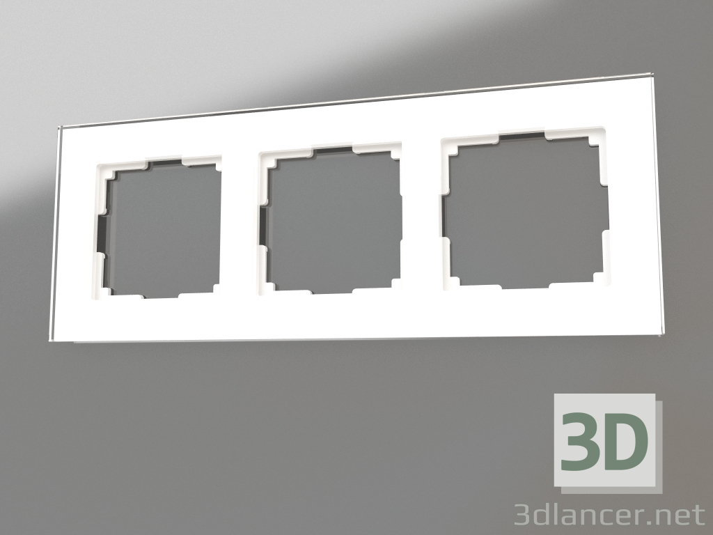 3d model Frame for 3 posts Favorit (white, glass) - preview