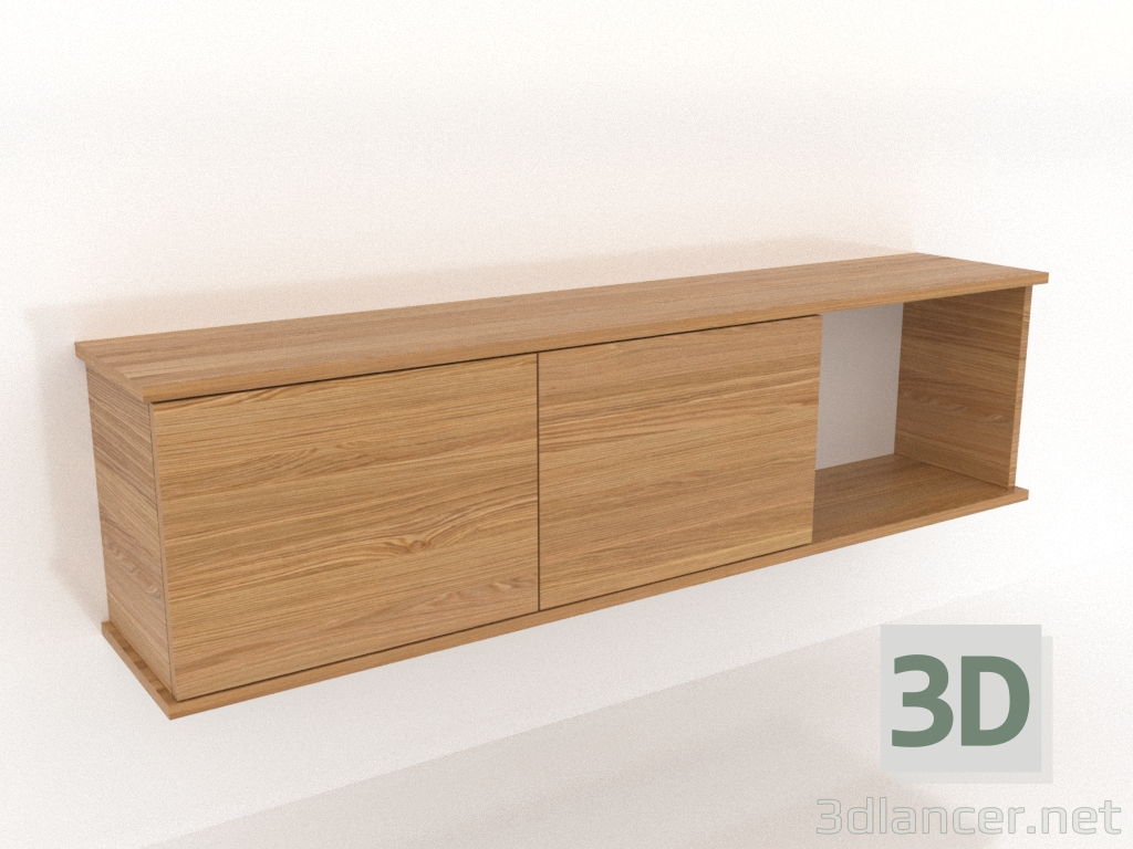 modèle 3D Étagère suspendue SHELF 7 (avec 1 section ouverte à droite) 1400 mm (chêne naturel) - preview modèle 3D Étagère suspendue SHELF 7 (avec 1 section ouverte à droite) 1400 mm (chêne naturel) - preview