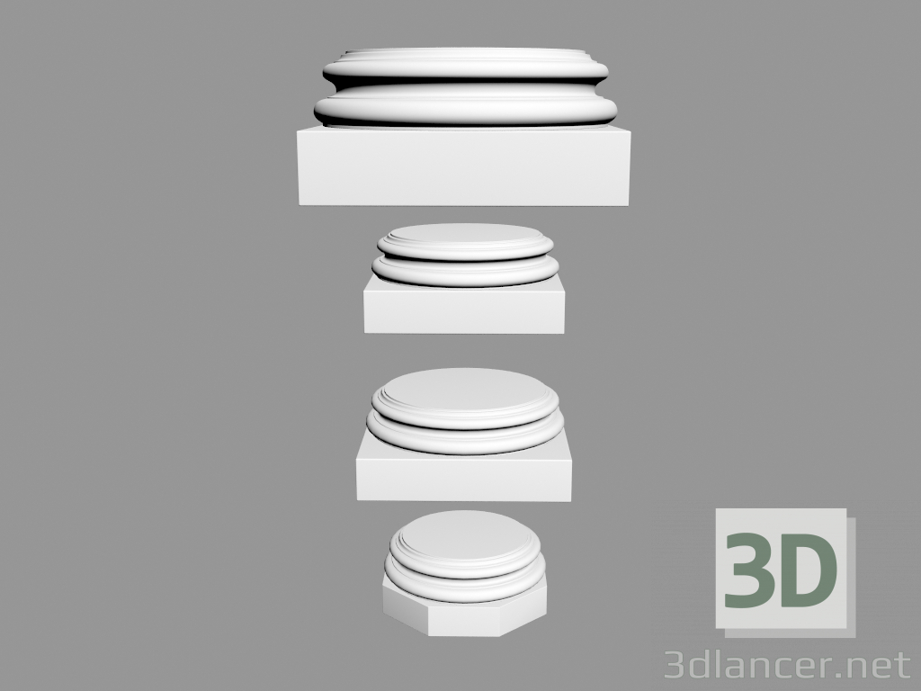 modello 3D Piedistalli (КПн1, 2, 3, КПн) - anteprima