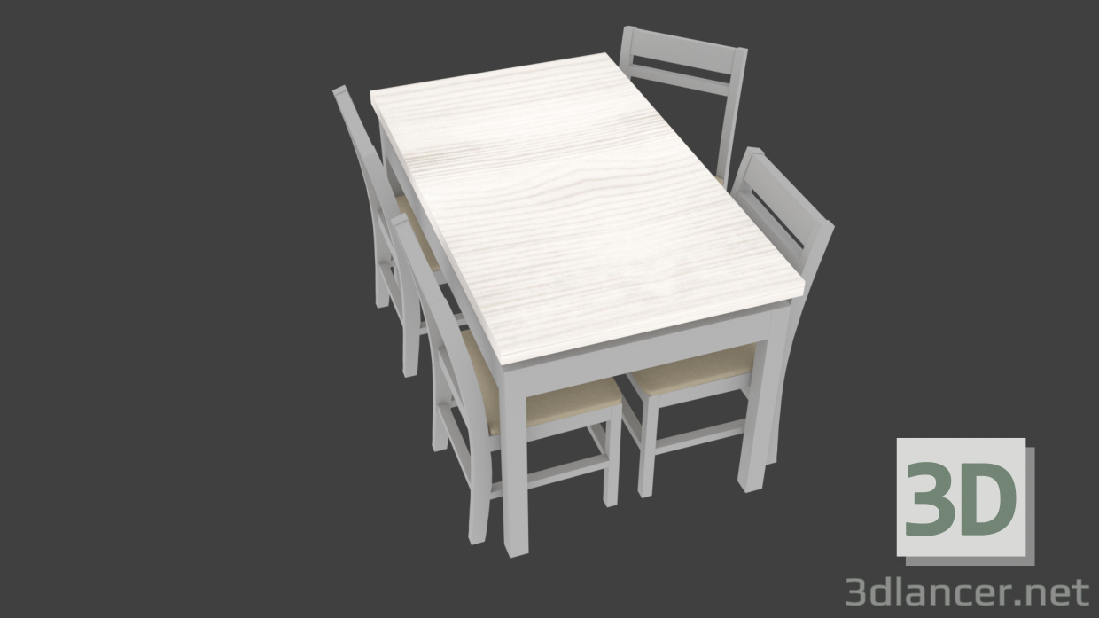 Modelo 3d Mesa de Jantar 4 assentos - preview