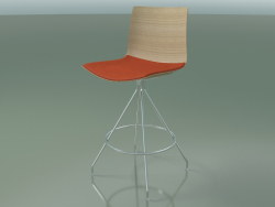 Tabouret de bar 0306 (avec coussin d'assise, chêne blanchi)