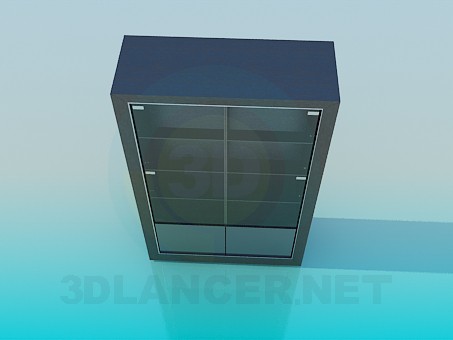 3D Modell Schrank mit Regalen - Vorschau