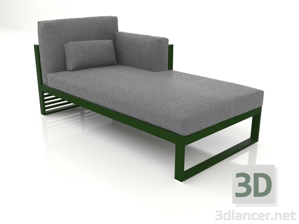 Modelo 3d Sofá modular, seção 2 direita, encosto alto (verde garrafa) - preview