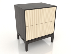 Table de chevet FARGO 2 tiroirs avec façades fraisées (vanille, chêne wengé, option 3)