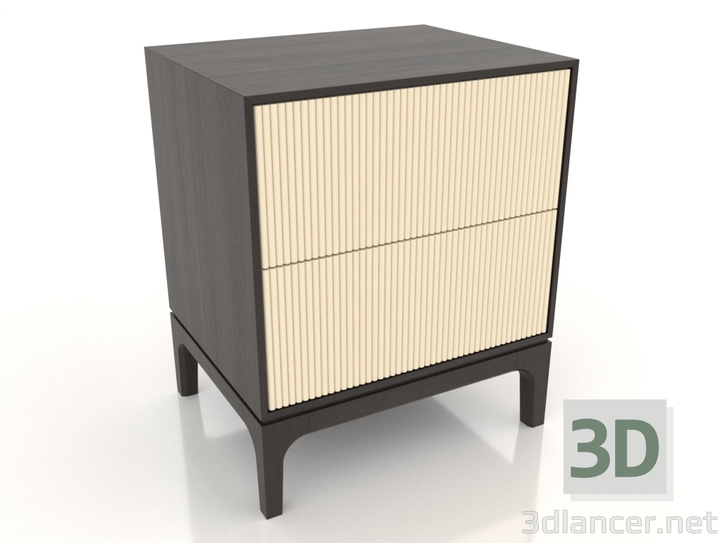modello 3D Comodino FARGO 2 cassetti con frontali fresati (vaniglia, rovere wengé, opzione 3) - anteprima