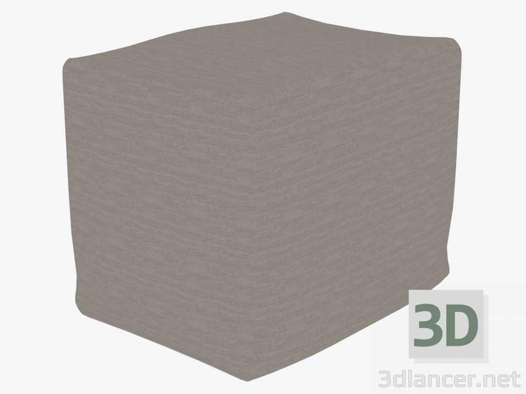 modello 3D Pouf con tappezzeria in tessuto Lotus - anteprima