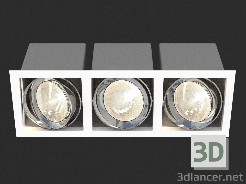 Modelo 3d Recesso luminária LED (DL18485_03WW-SQ) - preview