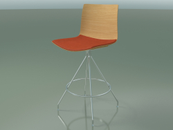 Bar stool 0306 (with seat cushion, natural oak)