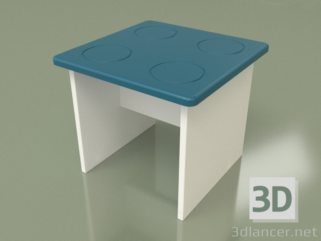 modèle 3D Tabouret pour enfants (Turquoise) - preview