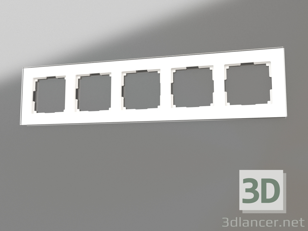 modèle 3D Cadre pour 5 poteaux Favorit (blanc, verre) - preview