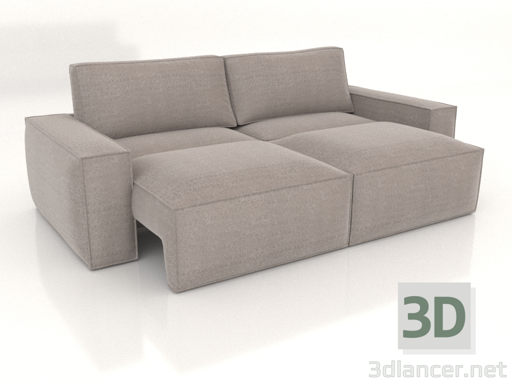 modello 3D Divano letto dritto LEONARDO (aperto) - anteprima