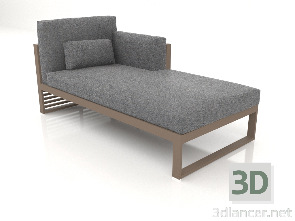 Modelo 3d Sofá modular, seção 2 direita, encosto alto (Bronze) - preview