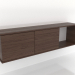 modèle 3D Étagère suspendue SHELF 7 (avec 1 section ouverte à droite) 1400 mm (noyer foncé) - preview