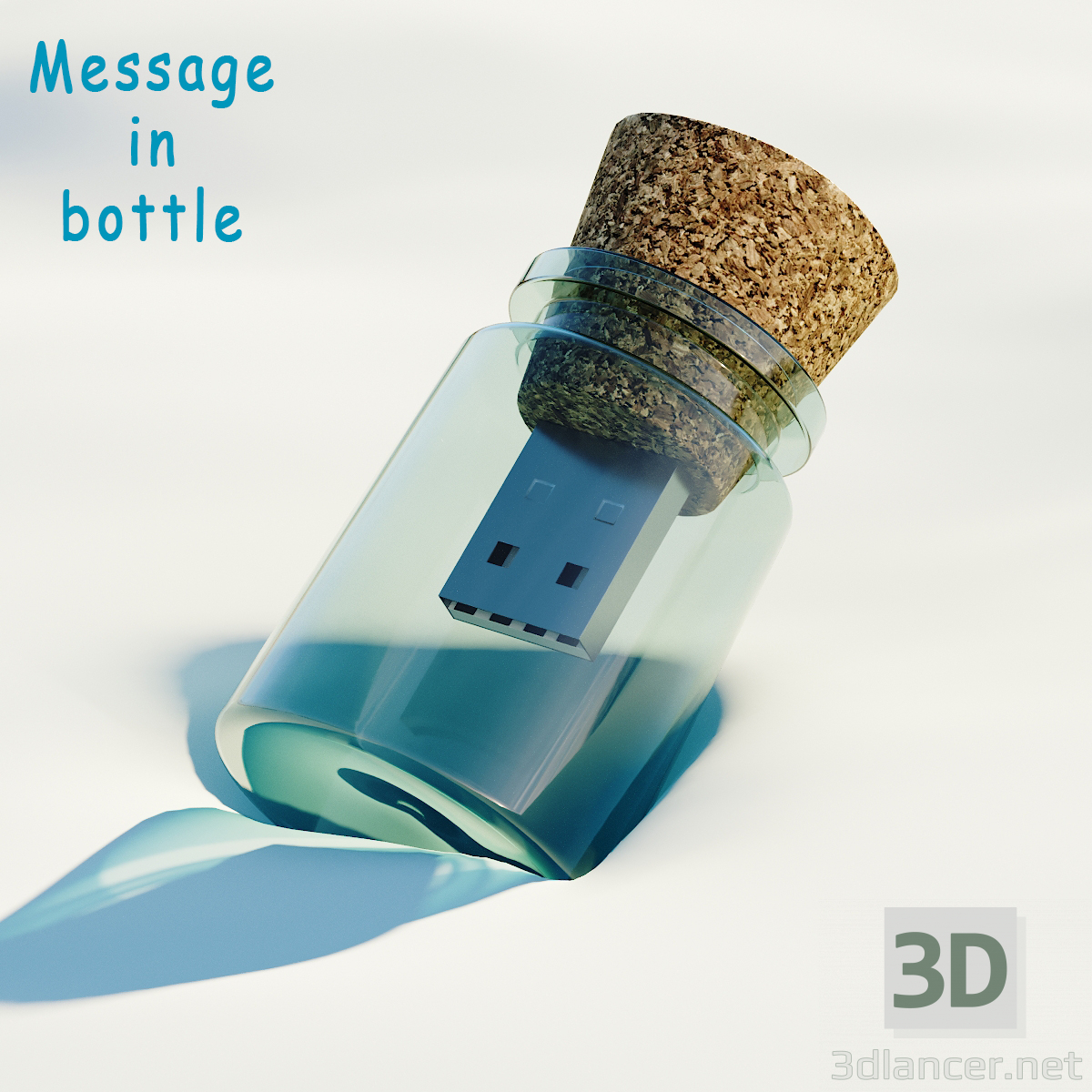 3d модель Флешка - Message in bottle – превью