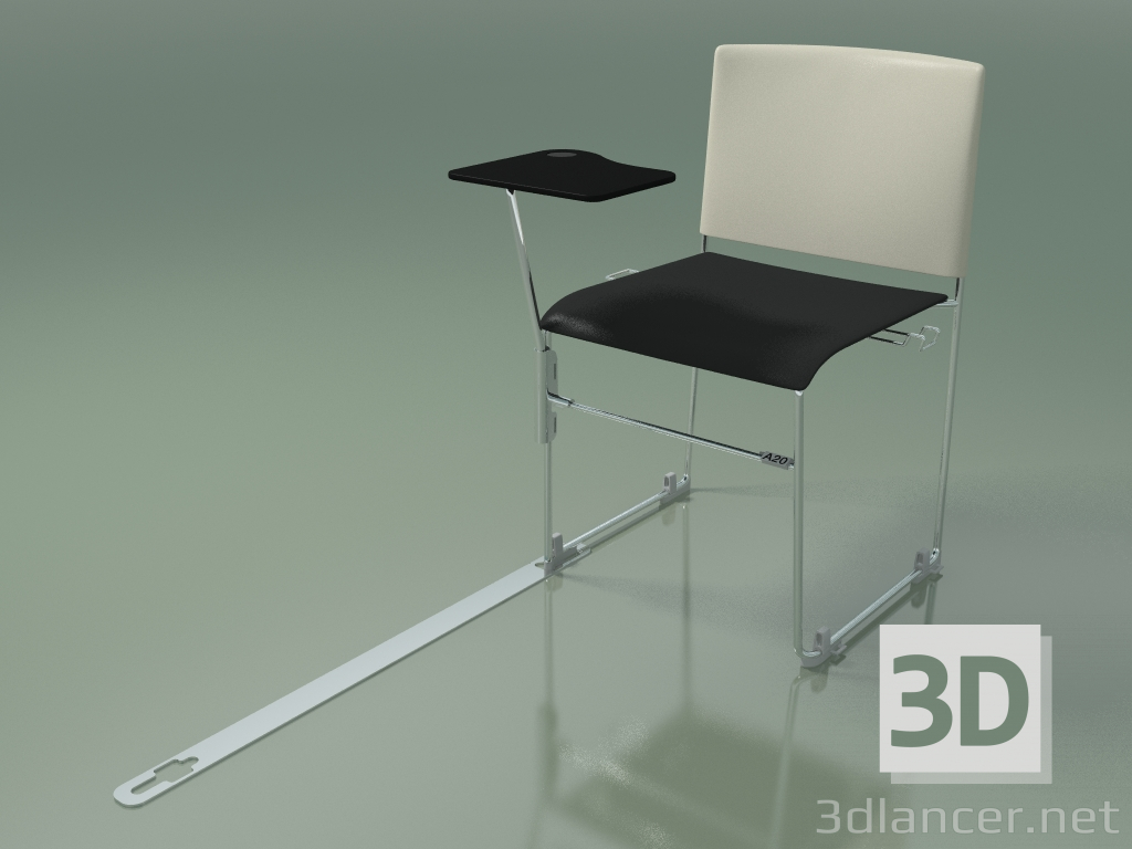 3d model Silla apilable con accesorios 6600 (polipropileno marfil con segundo color, CRO) - vista previa