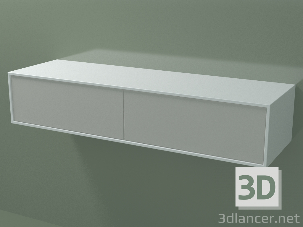 3d model Caja doble (8AUEAA02, Glacier White C01, HPL P02, L 120, P 36, H 24 cm) - vista previa