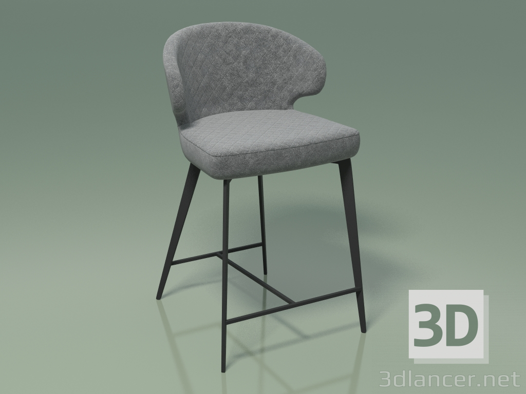 3d model Silla semi-bar Keen (111702, gris aceite) - vista previa