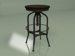 Tabouret de bar Toledo Rondeau sans dossier (marron foncé, acier)