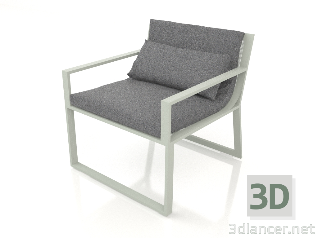 modello 3D Poltrona club (Grigio cemento) - anteprima