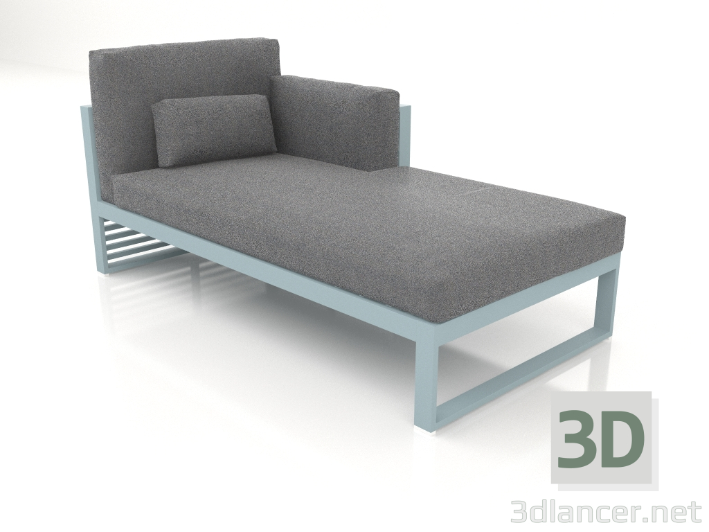 3d модель Диван модульний, секція 2 права, висока спинка (Blue grey) – превью