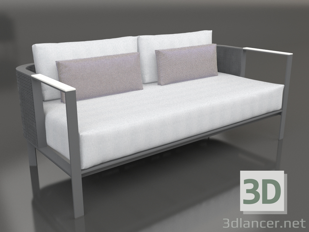 3d model 2-seater sofa (Anthracite) - preview