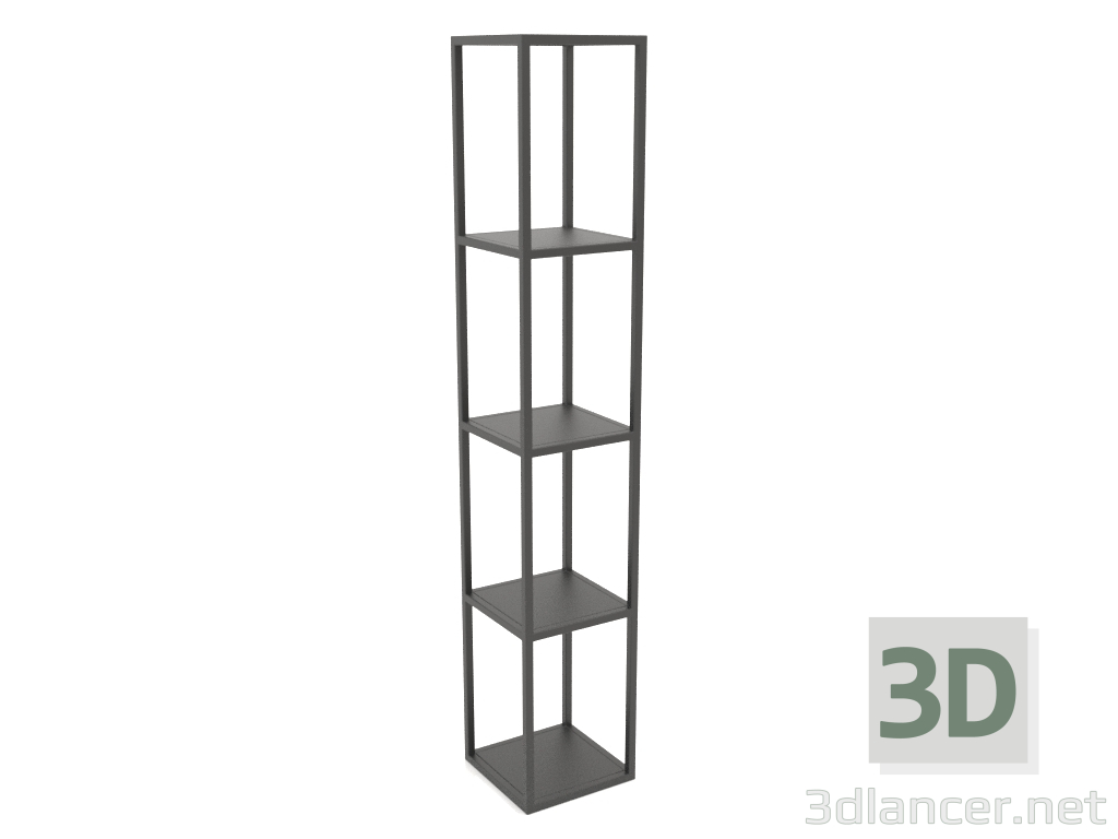 3d model Perchero cuadrado grande (METAL, 30x30x170, 5 estantes) - vista previa