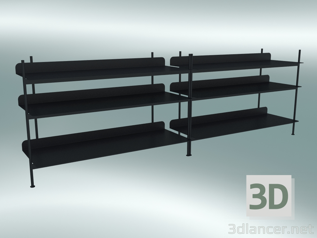 3d model Rack system Compile (Configuration 6, Black) - preview