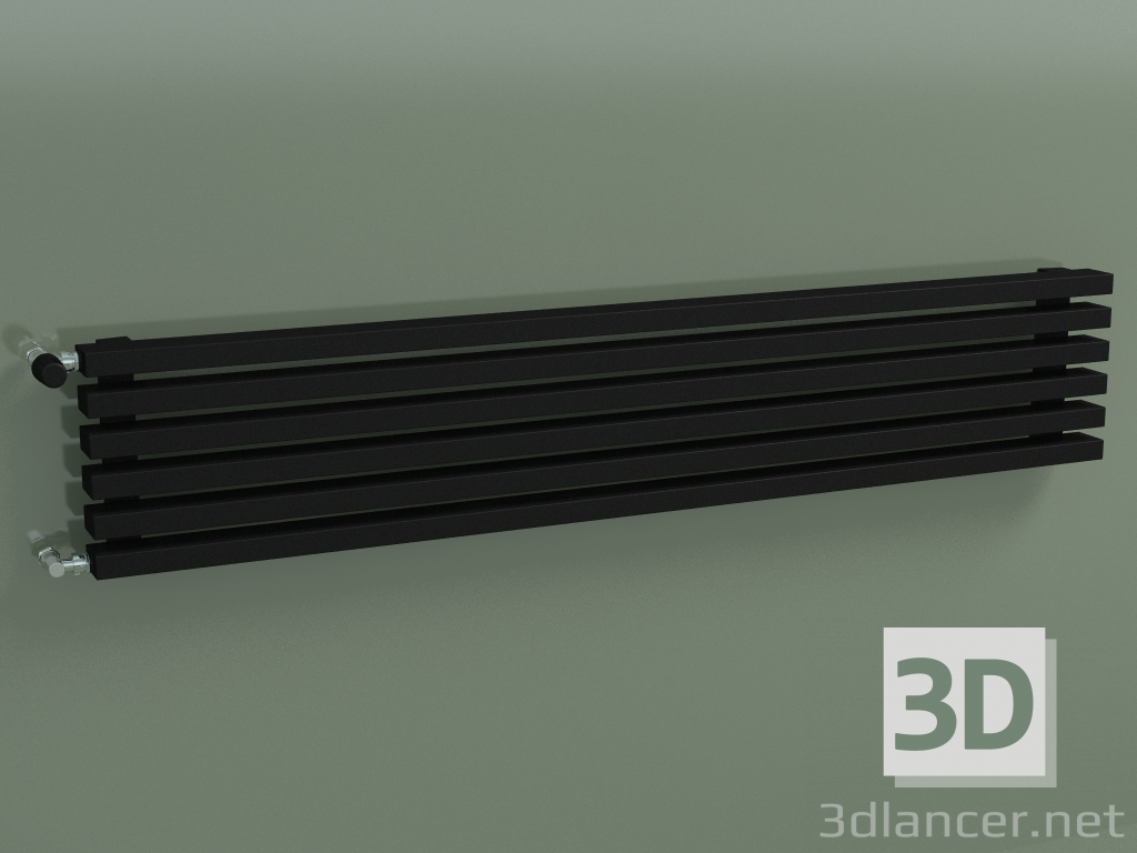 Modelo 3d Radiador horizontal RETTA (6 seções 1500 mm 60x30, preto fosco) - preview