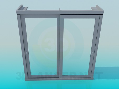 modèle 3D Armoire avec portes coulissantes avec miroirs - preview