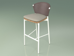 Barhocker 050 (Braun, Metal Milk, Teak)