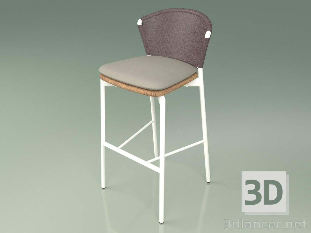 3d model Taburete de bar 050 (Marrón, Metal Leche, Teca) - vista previa