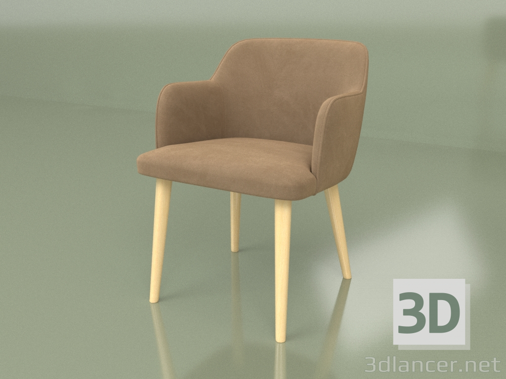 modello 3D Sedia Santino (gambe ad albero) - anteprima