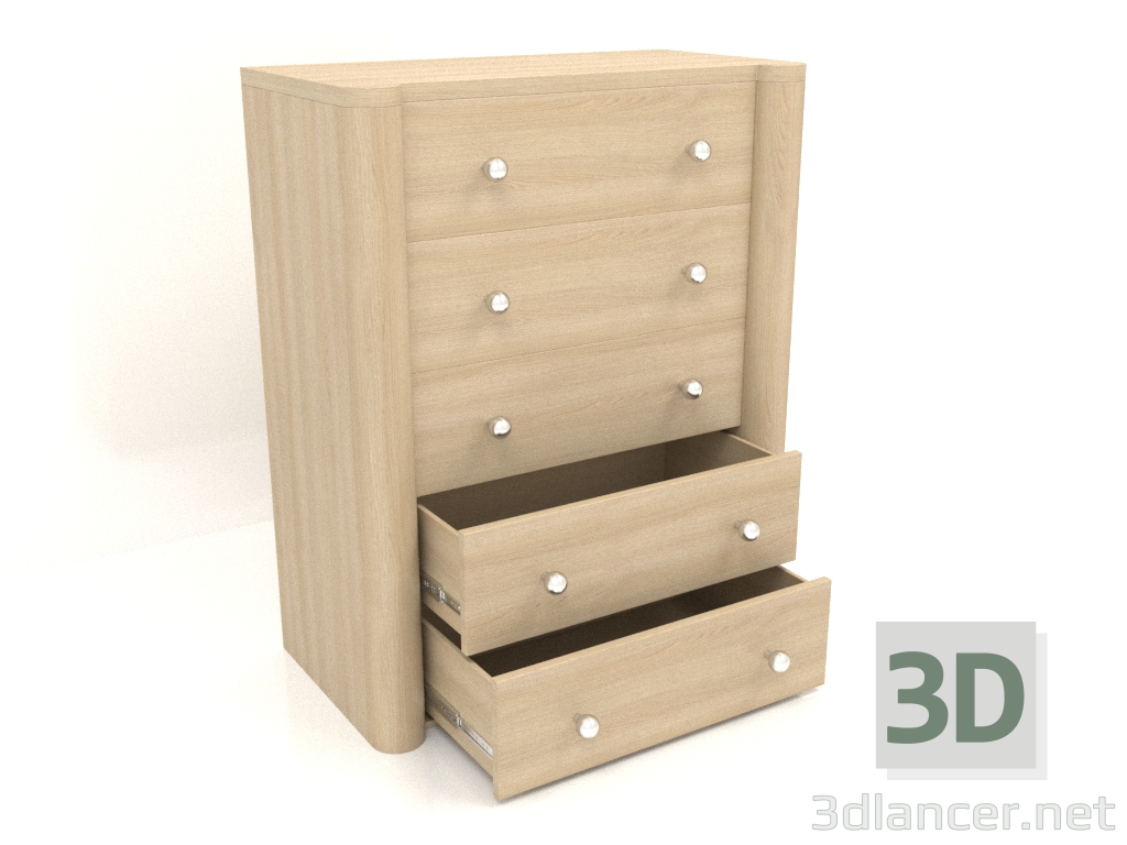 3d model Cajonera TM 022 (abierta) (910x480x1140, blanco madera) - vista previa