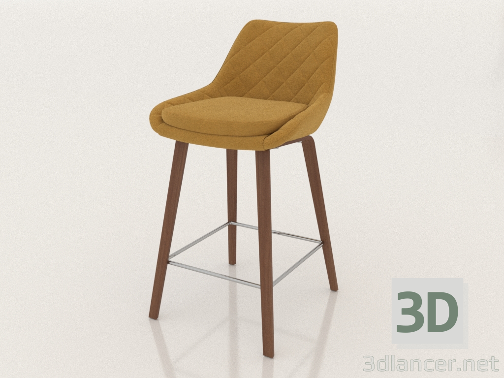 modello 3D Sedia semi-bar Joan (65) (giallo) - anteprima