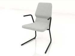 Chair on cantilever legs D25 mm with armrests