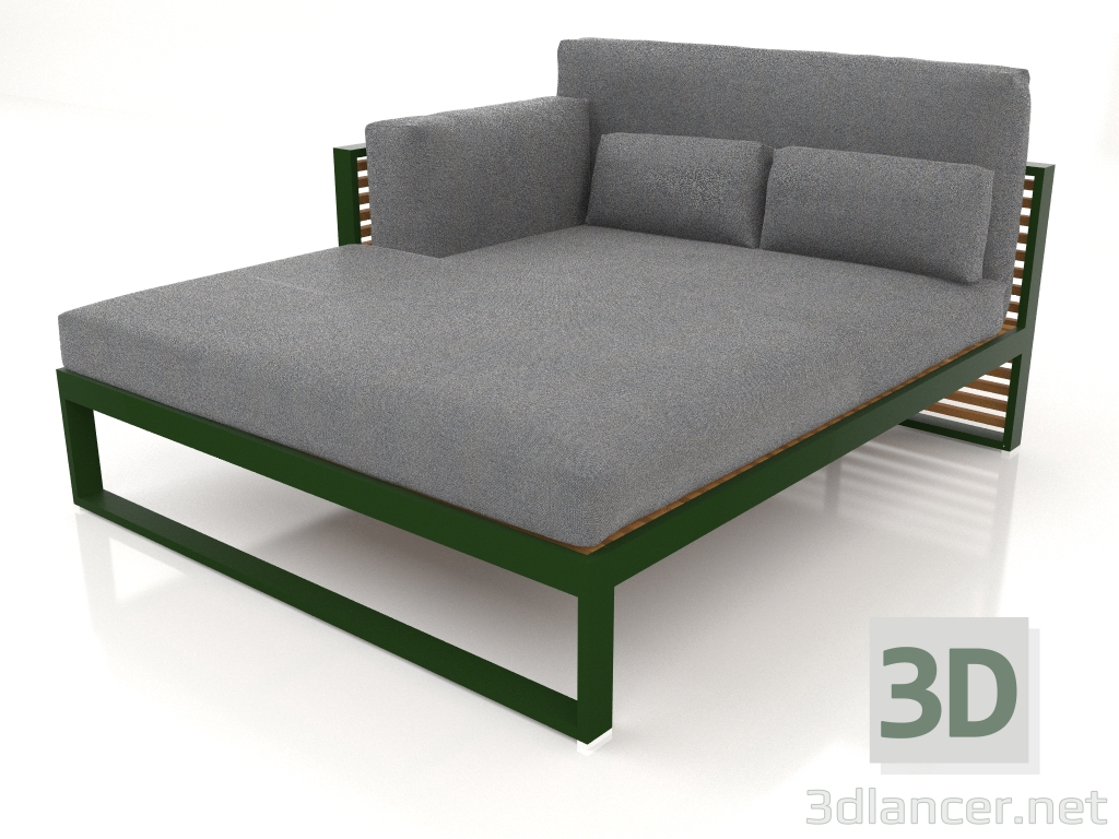 3d model Sofá modular XL, sección 2 izquierda, respaldo alto, madera artificial (Verde botella) - vista previa