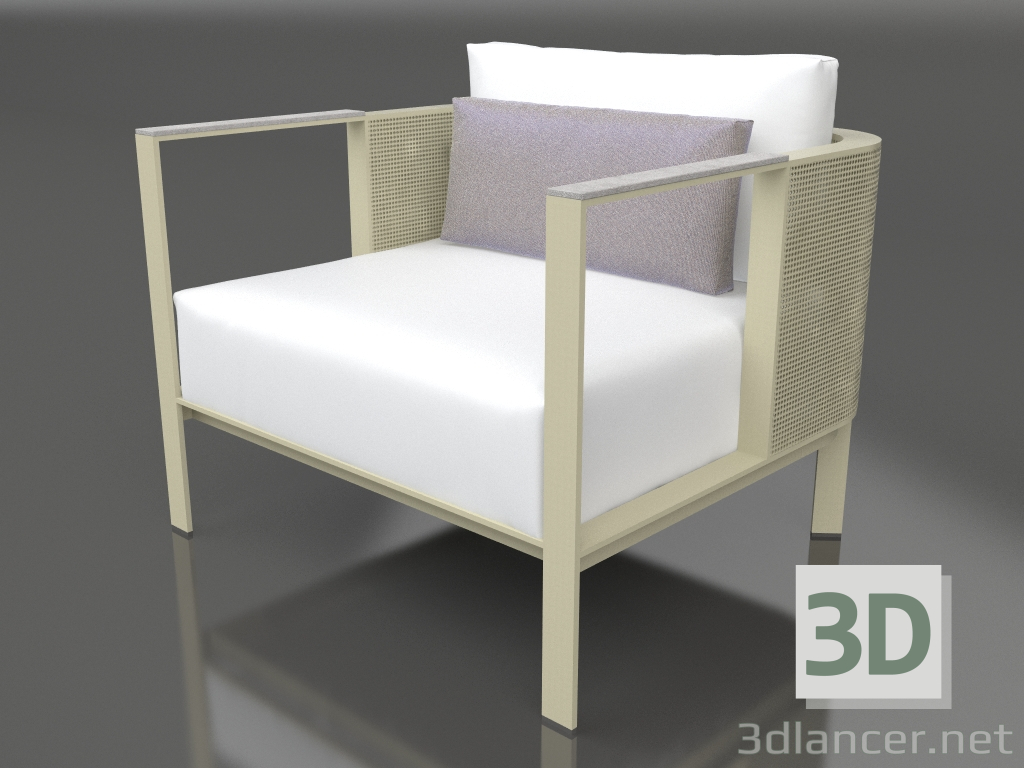 modèle 3D Fauteuil (Or) - preview