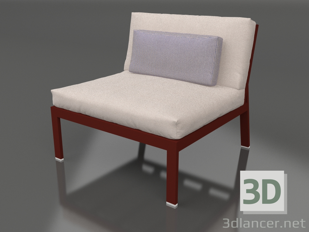 3d model Sofa module, section 3 (Wine red) - preview