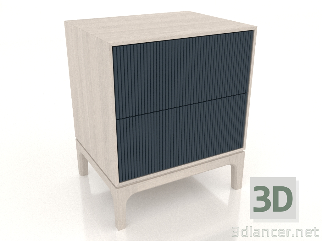 modèle 3D Table de chevet FARGO 2 tiroirs avec façades fraisées (cobalt foncé, chêne blanchi, option 3) - preview modèle 3D Table de chevet FARGO 2 tiroirs avec façades fraisées (cobalt foncé, chêne blanchi, option 3) - preview