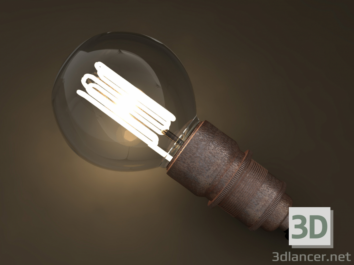 3d Eco-filament Globe shaped bulb model buy - render